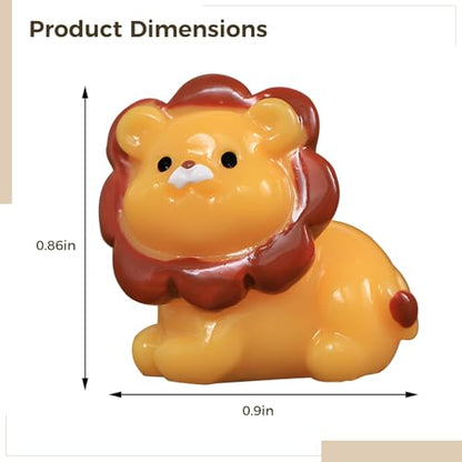 50 Pcs Mini Resin Lion Figurine, Lion Miniature, Small Resin Animals Bulk, Micro Landscape Lion Decor, Garden Decoration Ornaments for Home - style: Lion