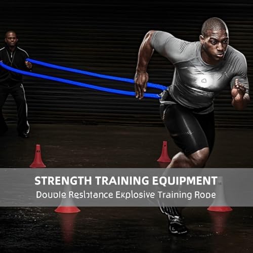 Resistance Speed Training Equipment, Dual Running Bungee Bands - color: Blue-6.6ft