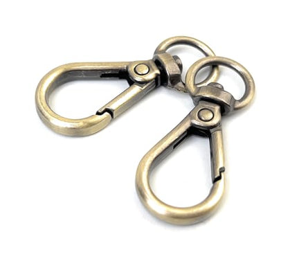 10 Pcs 3/8'' Brass Teardrop Swivel Lobster Clasps - color: Brass
