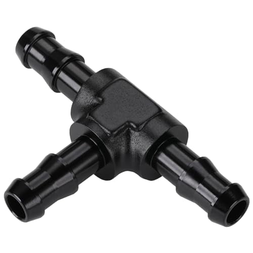 5/16" 8mm Hose Barb Tee T Fitting Adapter Aluminum Black - size: 8mm