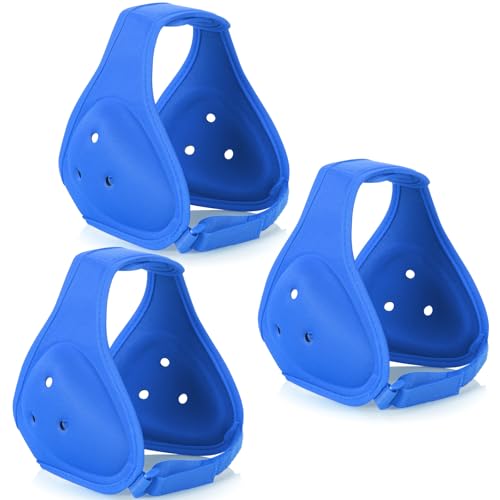 3 Pcs Wrestling Headgear for Kids Youth,Soft Adjustable Ear Guard,Blue - color: Blue