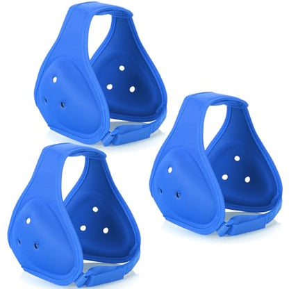 3 Pcs Wrestling Headgear for Kids Youth,Soft Adjustable Ear Guard,Blue - color: Blue