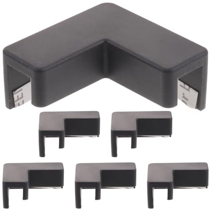 Abaodam 6pcs Soft Silicone Tank Safety Corner Protectors for Fish Aquarium and Pet Carrier Edges, Medium Black Right-Angle Guards for Collision Prevention and Edge Safety