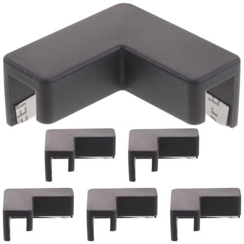 Abaodam 6pcs Soft Silicone Tank Safety Corner Protectors for Fish Aquarium and Pet Carrier Edges, Medium Black Right-Angle Guards for Collision Prevention and Edge Safety