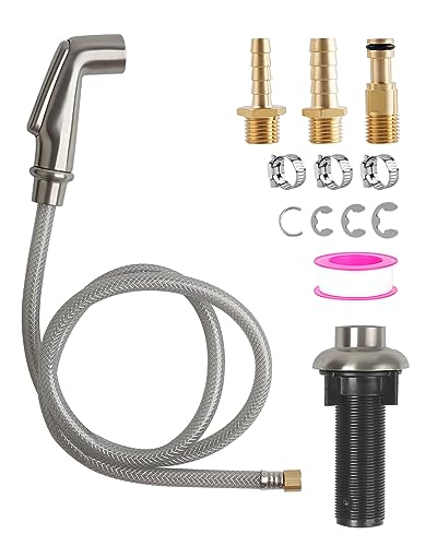 Universal Fit Kitchen Faucet Sprayer Attachment/Hose/Holder Set Compatible with Moen/Delta Faucet Sprayer Replacement, Kitchen Sink Side Sprayer Head, Brushed Nickel