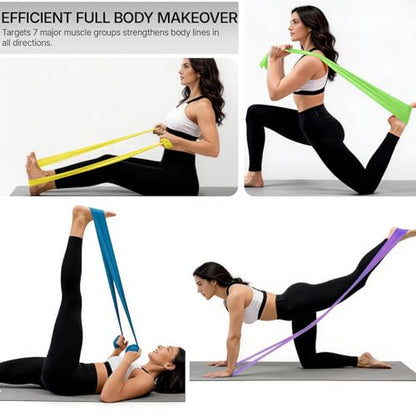 Exercise Bands，Set of 6 Resistance Bands for Working Out,Pull Up Bands Set,at Home Workout Equipment,Instruction Guide and Carry Bag Included - color: 5set（Blue+green+purple+yellow+red+4pcs Loop Bands）