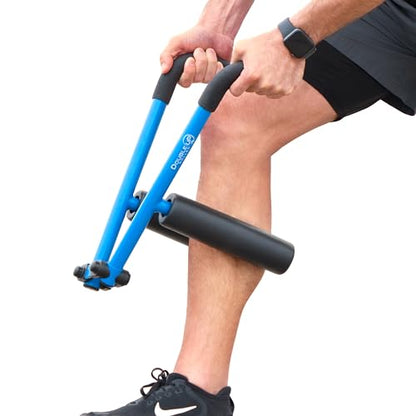 DoubleUP Roller D2 Leg & Arm Massager, Metal Frame + 2 Rollers, Blue - color: Blue