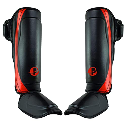 Ultimate - Performance Series - Shin Instep - Boxing MMA Muay Thai Taekwondo Training - color: Red, size: Large-X-Large