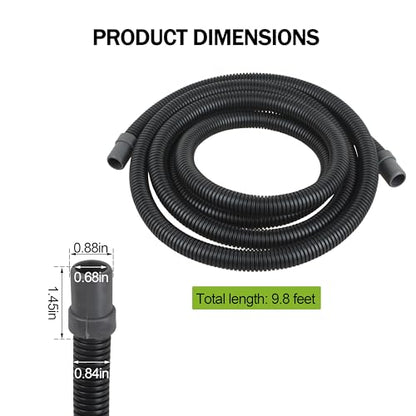 Ribbed Hosing A20015 (9.8Ft) - Aquarium Tubing Replacement for Fluval 306/307 406/407 305/405 Canister Filter Parts