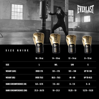 Everlast Elite 2 Boxing Gloves - color: Gold/Black, size: 16 oz