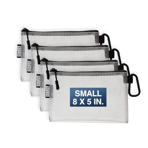 Air Production Small Clear Zipper Pouch (4‑Pack) – Cable Organizer & Travel Gear Bag for Electronics, Camera Accessories, Tool Pouch & Small Tech Storage - color: Black, size: Small