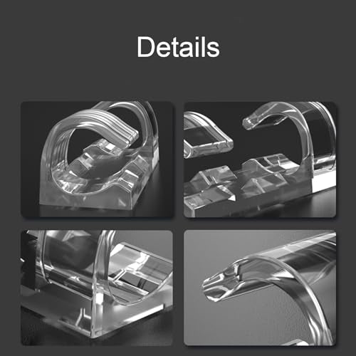 ZALUJMUS Cable Clips with Strong Self-Adhesive Pads, No Tools Required, Organize Cords and Wires, Set of 20 (Transparent, Middle)