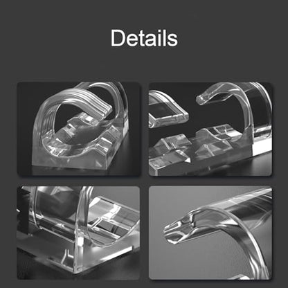 ZALUJMUS Cable Clips with Strong Self-Adhesive Pads, No Tools Required, Organize Cords and Wires, Set of 20 (Transparent, Middle)