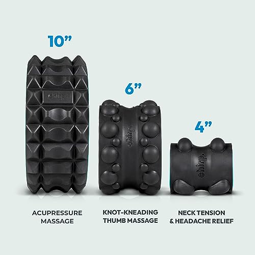 Chirp Wheel XR 3-Pack Foam Roller Set, Back & Neck Pain, 10/6/4" Black - size: 3-Pack (10, 6, 4 Inch) Black