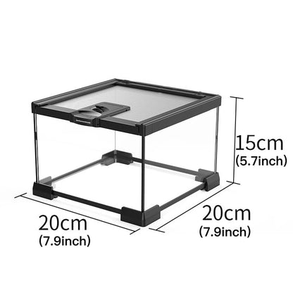 Mini Reptile Glass Terrarium Tank, cage for Tarantula Sling Geckos, Frog, Lizards, Chameleons,Turtles Snake Snail Insect Hermit Crab Isopods Reptiles Enclosure (7.9x7.9x5.7inch)