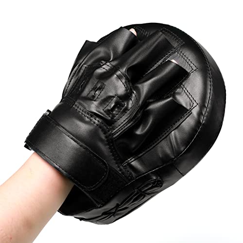 Valleycomfy Boxing Pads Curved Focus Punching Mitts for Men Women - color: Black