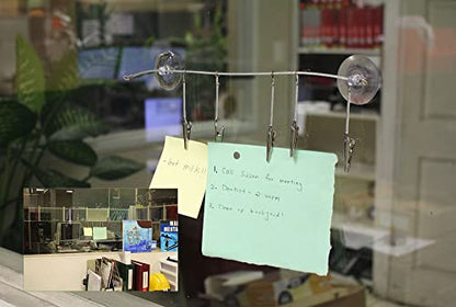 5-Piece Mini 1" (2.5 cm) Clips | Drying, Organizing, Crafting, Cooking | Strong 2½" (6.4 cm) Cables | Dual Suction Cups
