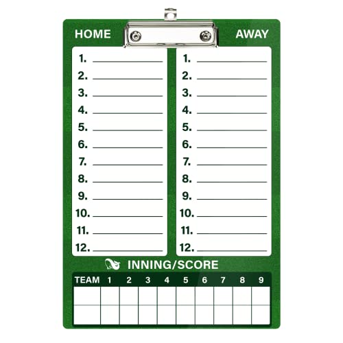 WISYOK Baseball Clipboard, Dry Erase, Lineup Board | Double Sided, with Marker, for Coaches, Softball, Game Practice Planning, Team Use - style: Baseball