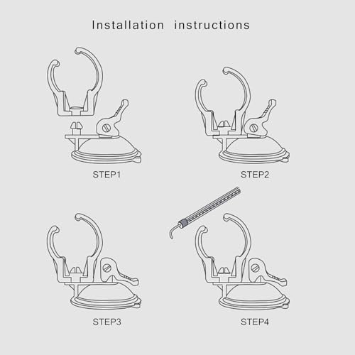 1set Aquarium Suction Cup Clip Fish Tank LED Light Angles Adjustable Buckle with Suction Cups Aquarium Accessories Tube Holder for Lid - color: Black