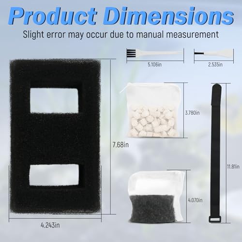 A1376 Aquarium Filter Media Kit Compatible with Fluval SPEC EVO Betta and Flex Desktop Aquarium Filters Foam Replacement Set Keeps Water Clear Suitable for Large Tank and Standard Aquariums