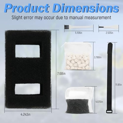 A1376 Aquarium Filter Media Kit Compatible with Fluval SPEC EVO Betta and Flex Desktop Aquarium Filters Foam Replacement Set Keeps Water Clear Suitable for Large Tank and Standard Aquariums