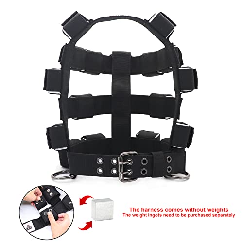 Weighted Tactical Dog Vest, No Pull Harness Symmetric Weight Pockets for Muscle & Weight Loss, Fit Pitbull GSD Husky, Heavy Nylon Service Harness Black - size: Dog's Waist 19.5"-24.5" | VEST ONLY
