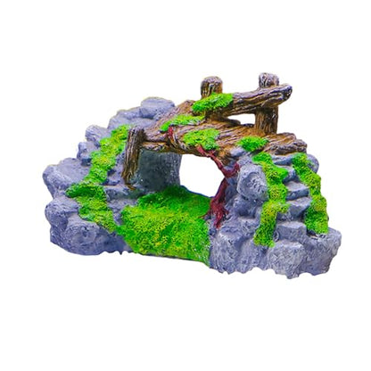 Landscape Bridge Landscape Fish Tanks Decorations for Aquariums Terrarium Shrimp Grass Driftwood Ornaments Artificial Mountain Cave