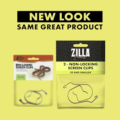Zilla Reptile Terrarium Fresh Air Screen Non-Locking Clips, 2 Pack, Small