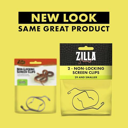 Zilla Reptile Terrarium Fresh Air Screen Non-Locking Clips, 2 Pack, Small