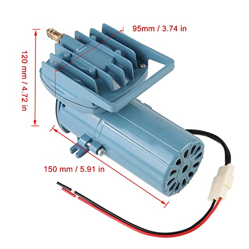 Aquarium Air Pump, DC 12V 35W Fish Aerator for Pond Aquaculture Oxygen Pump with Adjustable Knob Portable Fish Tank Pump for Hydroponics, Fish Farm, 8.6 x 4.3 x 5.5 Inch