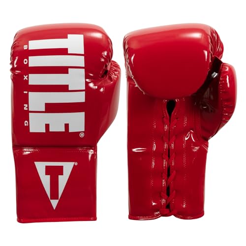 TITLE Boxing Inferno Intensity Lace Training Gloves - MMA, Kickboxing, Punching Bag, Sparring - 14, 16, 18oz - color: Red/White, size: 16 oz