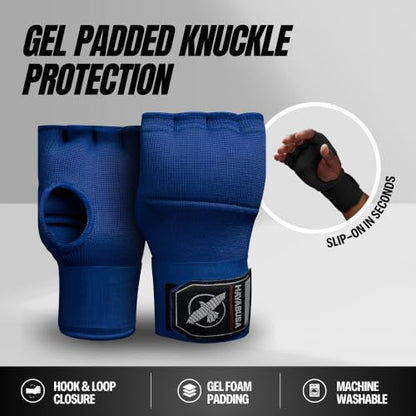 Hayabusa Quick Gel Hand Wrap Boxing Gloves - color: Blue, size: Large