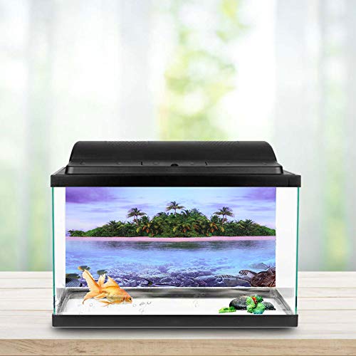 Zerodis Aquarium Background Poster, PVC Aquarium Decoration Sticker Beach Backdrop Decoration Paper 3D Effect Adhesive Decor Paper Sticker for Aquarium Background (91 * 50cm) - size: 91*50cm