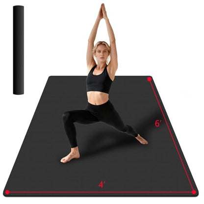 VTORY Extra Large Yoga Mat 6'x 4' - (6mm /8mm/12mm) - size: 6' x 4' x 1/2 in