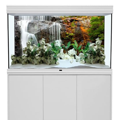 AWERT 48x18 inches Waterfall Terrarium Background Tropical Aquarium Background Mountain Lake Reptile Habitat Background Durable Polyester Background - size: 48x18in/120x45cm
