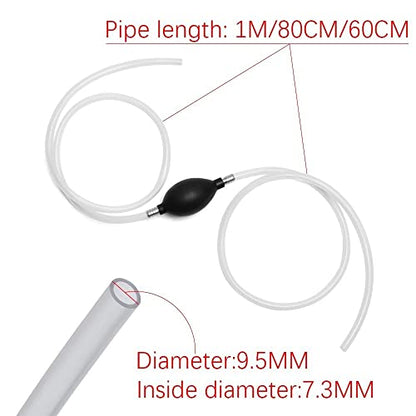 Manual Liquids Transfer Pump Kit, Hand Siphon Pump with 2 Durable PVC Hoses, Fuel Transfer Pump for Gasoline, Oil, Water, Diesel, Gas, Fluid(1M) - size: 1M