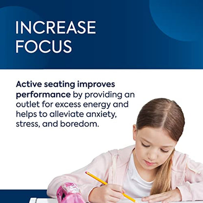 Bouncyband Balance Ball – Create Flexible Seating to Improve Focus at School, Office, or Home with This No-Roll Weighted Ball - color: Dark Blue, size: Large (Pack of 1)