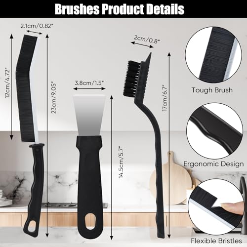 Crevice Cleaning Brush,8 Pcs Cleaning Supplies,Hard Bristle Crevice Cleaning Brush,Crevice Cleaning Brushes for Household Use Bathroom Tiles Kitchen Practical and Durable | Heavy-duty durable gap kit for tile grout, kitchen sinks, deep clean stubborn dirt