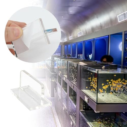 6Pcs Clear Acrylic Aquarium Lid Handles, Transparent Pulls Handles Fish Tank Cover Handle with Adhesive Sticker, Rectangle Aquarium Tank Lid Replacement Handle for Aquarium Fish Cover Holder