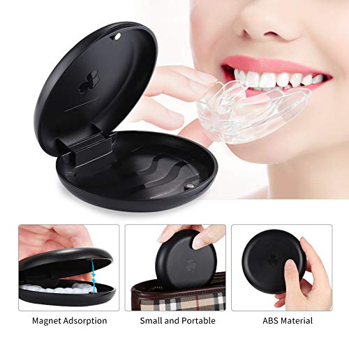 2 PCS Retainer Cases,Solid Orthodontic Retainer Case - Black - color: Black