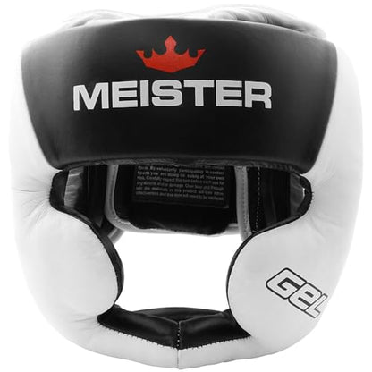 Meister Gel Full-Face Training Head Guard for MMA, Boxing & Muay Thai - White/Black - XX-Large