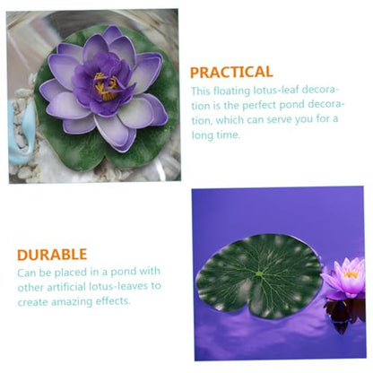 10pcs Simulated Lotus-Leaf Ornaments 17cm Floating Pond Decoration Photo Props Artificial Water Lily Pads for Fish Ponds Aquarium Home Garden Display