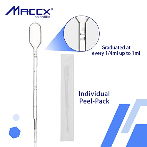 100pcs Sterile Transfer Pipettes, Vol. 3ml, 1ml Graduated, 140mm Long, Essential Oils Pipettes, Low-Density Polyethylene Material, Individual Peel-Pack, TPP3140-100 - style: Vol.3ml