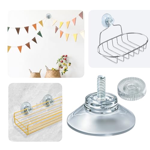 12 Pack 30mm/1.18'' Clear PVC Suction Cup Mounts with M4 Screw for Bathroom, Window, Car Shade (12pcs)