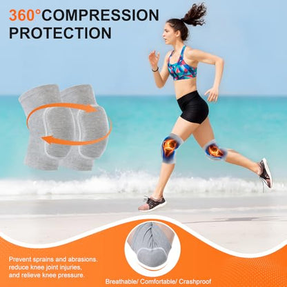 Volleyball Knee Pads for Girls Women Men Youth Kids Knees Protective - color: Gray, size: Medium