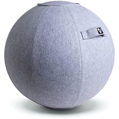 Sitting Ball Chair for Office and Home, Pilates Exercise Yoga Ball with Cover for Balance, Stability and Fitness, Ergonomic Posture Exercise Ball Seat with Handle and Pump - color: Snow