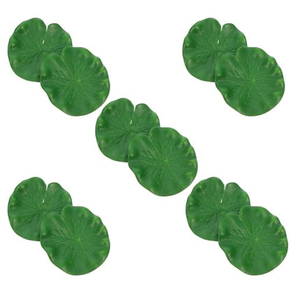 Beaupretty 10pcs 10cm Fake Lotus Leaves Floating Simulated Fish Tank Plants Pool Pond Decor Artificial Water Lily Pads for Aquarium and Home Garden Display