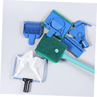 BESPORTBLE Fish Tank Kit with Scraper Gravel Rake Plant Fork Sponge Spoon Net Durable Aquarium Tools for Easy Tank Maintenance Green