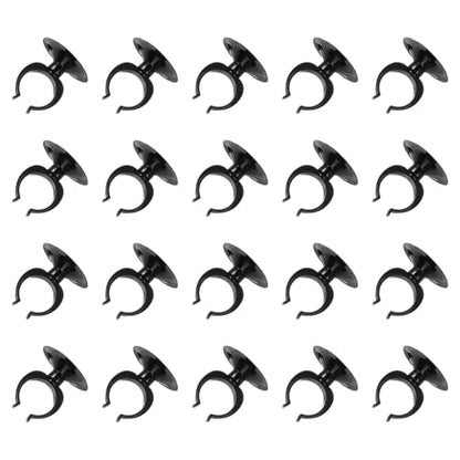 uxcell 20Pcs Aquarium Suction Cup Clips, 28mm Airline Tube Holders Clamps Cup Holder Sucker Tube Sucker for ID Airline Tubing Fish Tank, Black