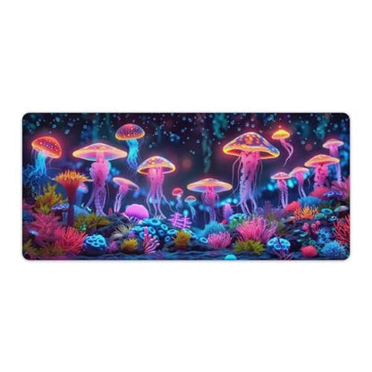 KeKee Glowing Colorful Sea Aquarium Neon Large Mouse Pad Gaming Mousepad Desk Pad for Keyboard and Mouse Mat Non-Slip Base 40x90cm, Style